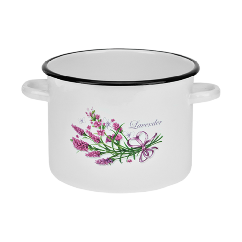 Garnek emaliowany Lawenda Emalia-Rybnik 20 cm/4.5 l