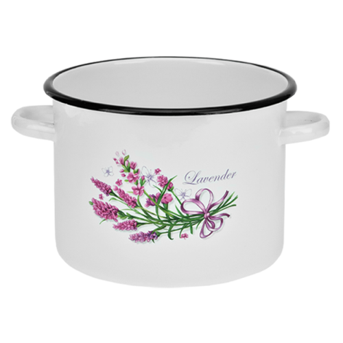 Garnek emaliowany Lawenda Emalia-Rybnik 22 cm/5.5 l