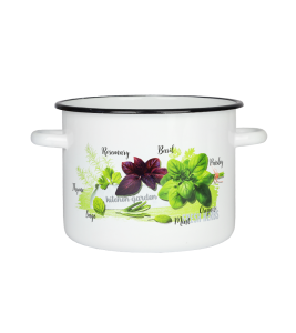 Garnek emaliowany Zioła Emalia Rybnik 22 cm/5.5 l