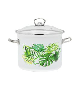 Garnek emaliowany ze stalowymi uchwytami Monstera Emalia Rybnik 21 cm/5.5 l