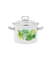 Garnek emaliowany ze stalowymi uchwytami Monstera Emalia Rybnik 16 cm/2 l