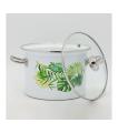 Garnek emaliowany ze stalowymi uchwytami Monstera Emalia Rybnik 16 cm/2 l