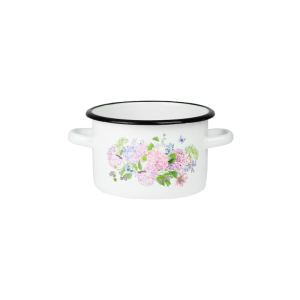 Garnek emaliowany ze stalowymi uchwytami Hortensja Emalia Rybnik 16 cm/2 l