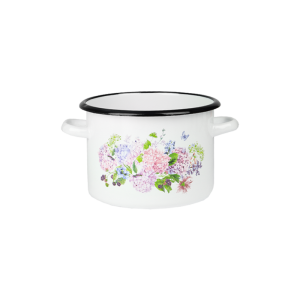 Garnek emaliowany ze stalowymi uchwytami Hortensja Emalia Rybnik 20 cm/4.5 l