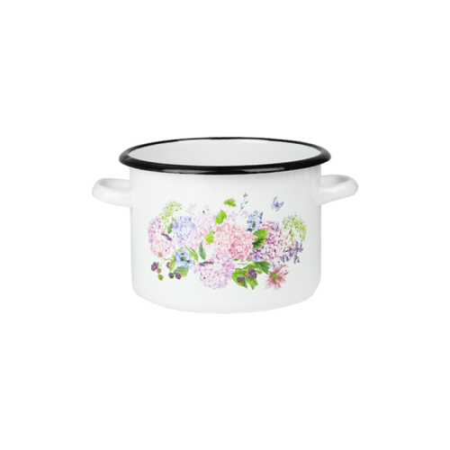 Garnek emaliowany ze stalowymi uchwytami Hortensja Emalia Rybnik 20 cm/4.5 l
