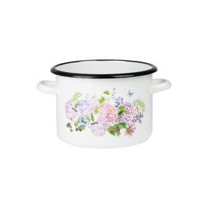 Garnek emaliowany ze stalowymi uchwytami Hortensja Emalia Rybnik 22 cm/5.5 l