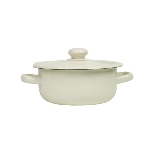 Garnek emaliowany Beżowy Emalia-Rybnik 17.5 cm/1.5 l