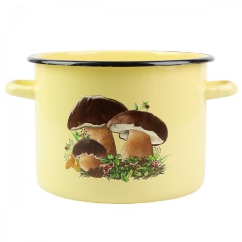 Garnek emaliowany Grzybki Emalia Rybnik 22 cm/5.5 l