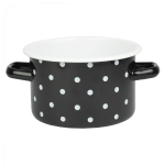 Garnek emaliowany Polka Czarny Emalia Rybnik 16 cm/2 l