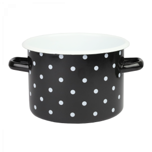 Garnek emaliowany Polka Czarny Emalia Rybnik 18 cm/3 l