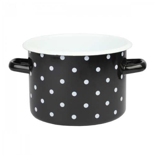Garnek emaliowany Polka Czarny Emalia Rybnik 18 cm/3 l