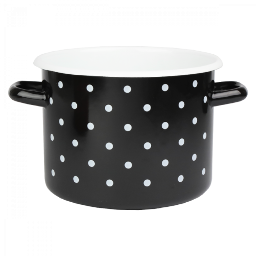 Garnek emaliowany Polka Czarny Emalia Rybnik 20 cm/4.5 l