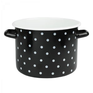 Garnek emaliowany Polka Czarny Emalia Rybnik 22 cm/5.5 l