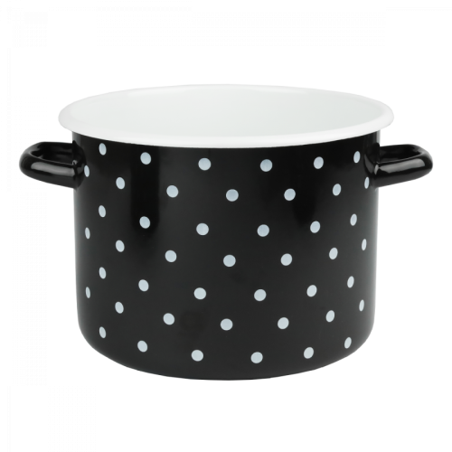 Garnek emaliowany Polka Czarny Emalia Rybnik 22 cm/5.5 l