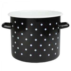 Garnek emaliowany Polka Czarny Emalia Rybnik 22 cm/7 l
