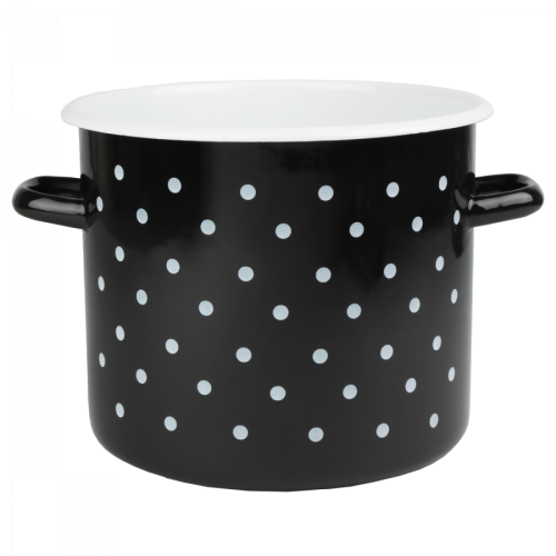 Garnek emaliowany Polka Czarny Emalia Rybnik 22 cm/7 l