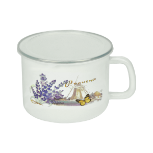 Kubek emaliowany z plastikową pokrywką Młyn 1 l