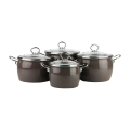 Komplet garnków emaliowanych 4 szt./8 el Orgus Brązowy Emalia Rybnik