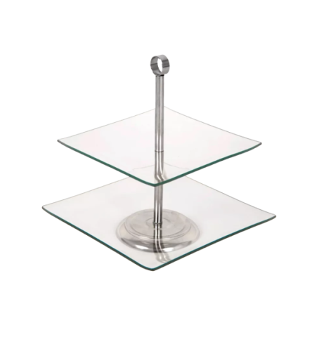 Patera szklana kwadratowa 2 poziomy Topfann