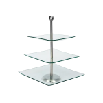  Patera szklana kwadratowa 3 poziomowa Topfann