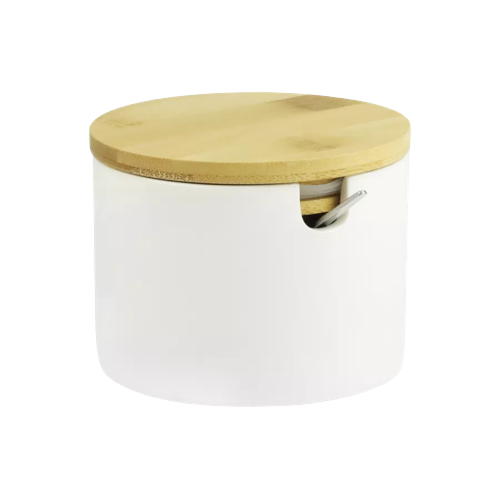 Cukiernica ceramiczna z bambusową pokrywą i łyżką Prima Deco