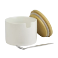 Cukiernica ceramiczna z bambusową pokrywą i łyżką Prima Deco