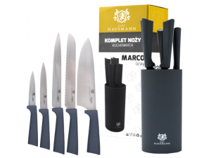 Komplet noży w bloku Szary 5 szt. Karl Hausmann