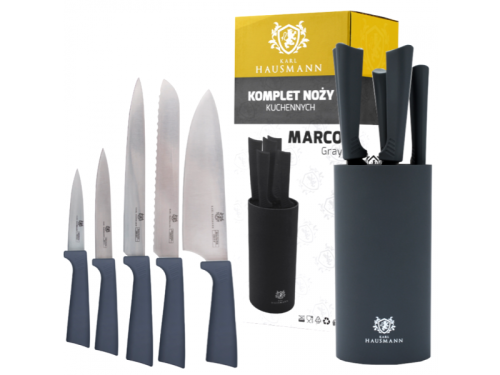 Komplet noży w bloku Szary 5 szt. Karl Hausmann