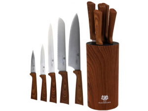 KOMPLET ZESTAW NOŻY 5 SZTUK W BLOKU NOŻE