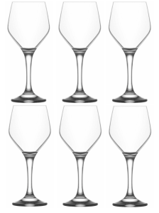 LAV ELLA Kieliszki Komplet 6 Szt. Zestaw Kieliszków Do Wina Wody 330 ml