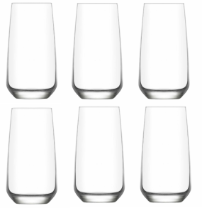 LAV LAL Zestaw SZKLANKI Komplet 6 Szklanek Do drinków Wody Napojów 480 ml