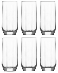 LAV DIAMOND Zestaw 6 Szklanek Do Napojów Wody Komplet SZKLANKI 385 ml