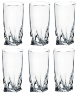 BOHEMIA QUADRO Zestaw Komplet 6 Szklanek Do drinków Napojów SZKLANKI 350 ml