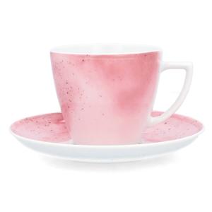 LUBIANA KOSMOS Filiżanka Ze Spodkiem Zestaw Do Kawy Herbaty 350 ml  17,5 cm