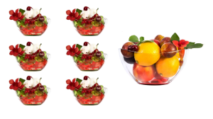 SALATERKI SZKLANE MISECZKI KOMPLET 7 SZT LAV