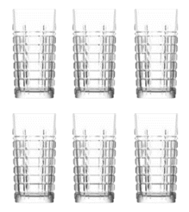 LAV BRIT Zestaw Szklanki Komplet 6 Szklanek Do Napojów Wody Soków 356 ml