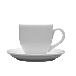 LUBIANA AMERYKA Filiżanka Ze Spodkiem Do Kawy Herbaty Biała 100 ml 11 cm