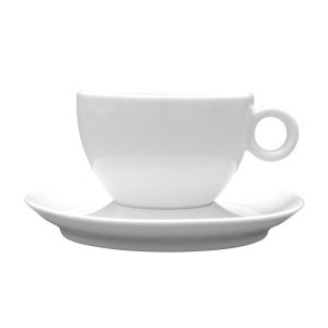LUBIANA BOLA Filiżanka Ze Spodkiem Do Kawy Herbaty Biała 200 ml/14,5 cm