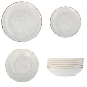 LUBIANA Serwis obiadowy porcelanowy 6 osób / 18 elementów zdobiony RAYADO 2
