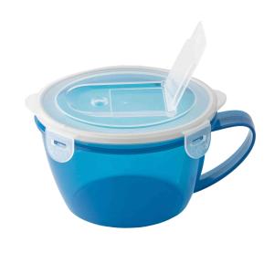 POJEMNIK OKRĄGŁY NA ŻYWNOŚĆ DO PRZECHOWYWANIA ZAMYKANY Z RĄCZKĄ 0,9 L NIEBIESKI