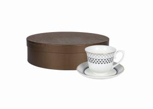 Komplet 6 filiżanek porcelanowych ze spodkiem 250 ml / 14 cm