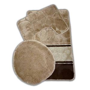 Komplet 3 dywaników łazienkowych antypoślizgowych 50x80 + 50x40 + 40x44 cm