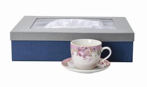 6 x Filiżanka Ze Spodkiem Do Kawy 250 ml Serwis Kawowy Porcelana Livello