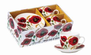 LIVELLO KOMPLET  ZESTAW 2 FILIŻANEK PORCELANOWYCH ZE SPODKIEM 250 ML / 14 CM