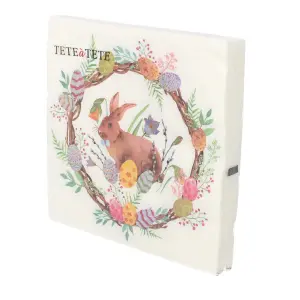 KOMPLET 20 SERWETEK TL123000 SERWETKI TETE A TETE BUNNY IN A WREATH