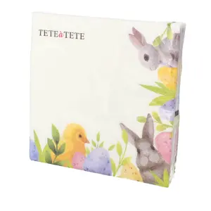 KOMPLET 20 SERWETEK SERWETKI KWADRAT 3-WARSTWOWE 33 cm x 33 cm WIELKANOC