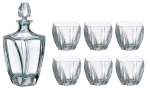 BOHEMIA NEPTUN Zestaw Do Whisky Karafka 640 ml + Szklanki 6x 300 ml Prezent