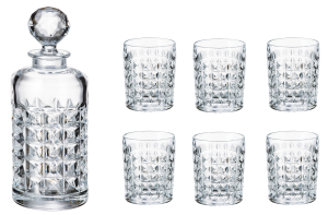 BOHEMIA DIAMOND Zestaw Do Whisky Karafka 700ml + Szklanki 6 x 230ml Prezent