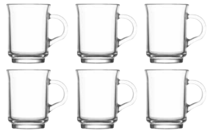 LAV ADA Zestaw Szklanki do Kawy Herbaty Komplet 6 Kubków Szklanych 250 ml