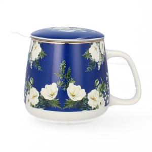 LIVELLO Kubek Do Kawy Herbaty Porcelanowy Z Metalowym Zaparzaczem 500 ml